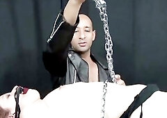 Domination by her hard slavemaster makes her vagina totally soaked!