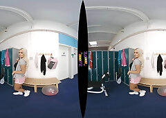 Off To The Showers - Big Ass Big Tits Gym Blonde Striptease