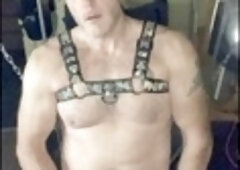 Gay daddy cum, talking dirty while masturbating, gay daddy bear