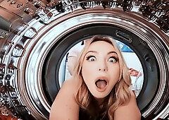 Young blondie Lily Bell gets fucked in the laundry