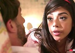 Harmony Fucks Before Stepdaddy's Home