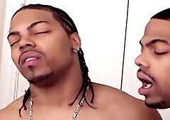 Muscular dudes all set to pound and gobble down some manly meat side by side