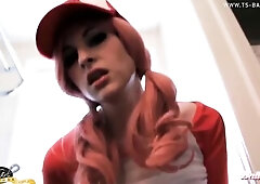 I Yearn for this Youthful Sexy Transsexual's Large Shlong as That Babe Strokes It Hard