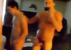 A muscle daddy barebacking his twink in the hotel room