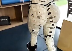 Banging this hawt blond in the kitchen, eating her snatch on the table and cumming in her food.