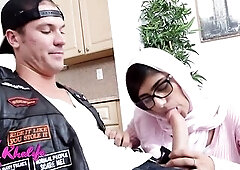 MIA KHALIFA - Mia Khalifa And Her Stepmom Julianna Vega Take Turns Sucking Her Boyfriend's Jock