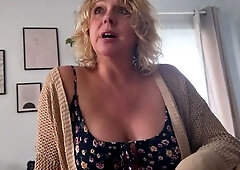 Steamy Bedtime Taboo: Blonde MILF's Naughty Nighttime