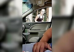Car Flash Directions Blond Teen