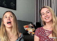 russian whores Eat Each Other Out - Blonde shaved lesbian babes fingering each other