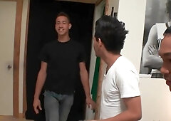 Watch this young stud get tricked into some hot hook-up fun