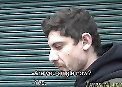 Straighty sucks hard cock in pov