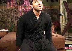 DIVINE BITCHES - Busty latex femina dominates over male using huge toy