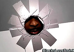 Stud blows black schlong at gloryhole