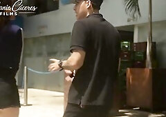 Lalin girl with giant melons gets drilled by a stranger's giant weenie