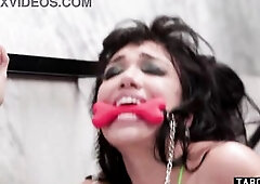 Lascivious latin babe mother I'd like to fuck banged hard anal with a sextoy and a inflexible shlong