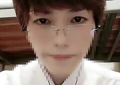 Air deep kiss for folks with glasses! Slobbering and convulsions jism! 015