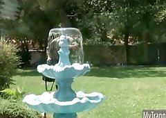 Sexy TS cheerleader analed by her doctor