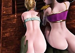 Zelda encouraging Femboy Link to take Monster Knob in his Booty - CG Comics Animation