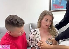 Amateur cuckold wife meeting strangers for the first time for gangbang