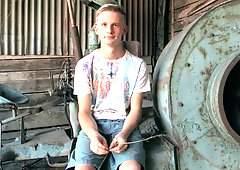 Abandoned farm fuckery with a blonde twink 18-year-old