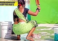 Hot Indian neighbor girl gives a fantastic blowjob and swallows cum