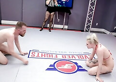 Chad Diamond & Arielle Aquinas are wrestling naked on the floor