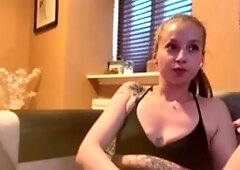 Tattooed Babe Teasing on Live Stream