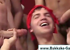 Horny bukkake dudes fuck wearing elf hats
