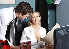 Gorgeous sex in the sideways pose with a busty Julia Ann