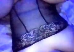 Dumb sissy dolled up jacking her manmeat