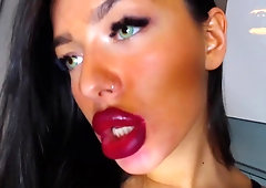 webcam ass - anal toy solo, fake tits on brunette cam slut