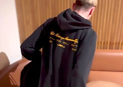 Two Guys Fuck And Kiss In A Public Toilet In A Cafe