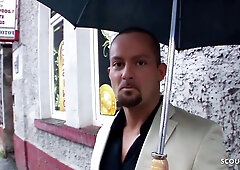 German STEPMOM In Leather Leggings Pickup & Fuck On Street