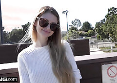 Nadya Nabakova puts her muff on display at the golf course