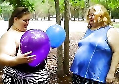 We large beauties like to blow up ballons and pop 'em Angie Kimber and i've so much enjoyment in the park blowing and figuring out how to po