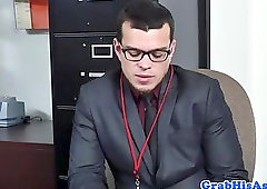 Top boss harassing spex office stud