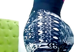 Hole in her yoga pants