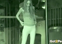 Teen pissing compilation as beauties pee outside