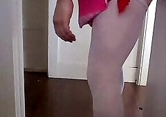 Sissy Cheerleader Fucks Dildo