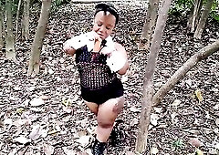 Easter in public in nature - Nasty bunny took the carrot and asked Montavani to put it in her butt.