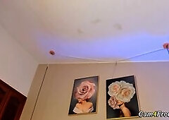 Sexy Blonde Toys Her Pussy Close Up