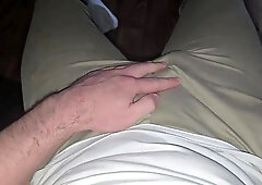 German messy chat! Chief working from home lets out his humungous schlong and wanks off.
