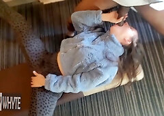 Hottie In The Hotel Gets Skull Fucked Full Of Thick Man Milk Before Our Friends Get Back To The Room