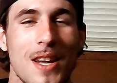 Straight amateur thugs Chain and Aaron join to wank dicks