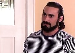 Hunk Jaxton Wheeler is on top of TS Savannah Thorne banging her ass