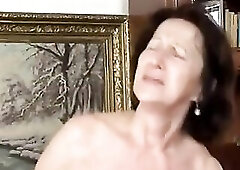 Slutty granny and a impressive, youthful gardener are having sex in her daybed, in the afternoon