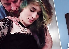 FEMOUT XXX - Goth TS Ashley Scarlett Constricted Butt Fucked