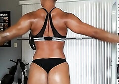 Oiled muscle Pull ups