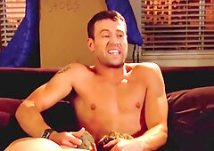 Male celebrity shares a steamy kiss in an enticing gay film