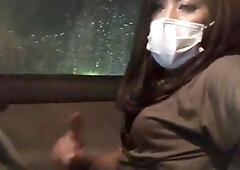 Asian Crossdresser Masturbates in Car
